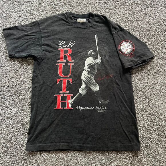 Vintage 1994 The Babe Ruth Signature Series T Shirt Limited Edition Black Sz L - Picture 1 of 10